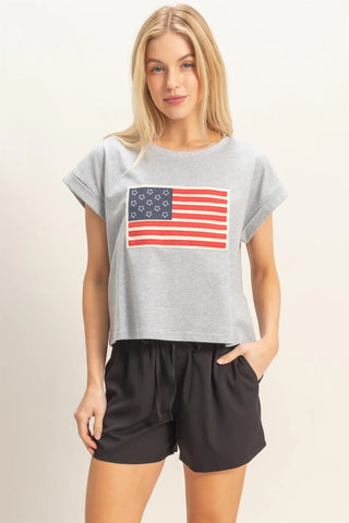 SC Heather Grey Flag Patch Tee