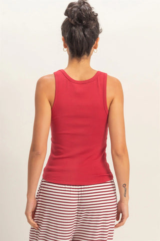 SC Red Scoop Neck Tank Top FINAL SALE