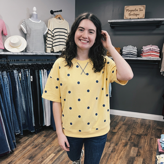 Yellow Polka Dot Oversized Top