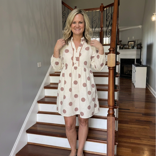 Simply Southern Willow Cream Polka Dot Dress