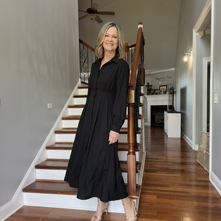 Black V-Neck Long Sleeve Dress FINAL SALE