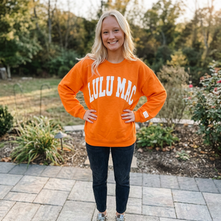 Lulu Mac Orange/White Puff Logo Sweatshirt