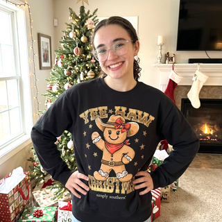 Simply Southern "Yee Haw Christmas" Sweatshirt on Black