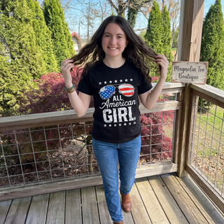 All American Girl Graphic Tee on Black