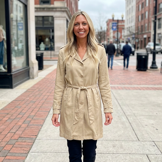 Khaki Button Down Trenchcoat w/ Belt