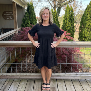 Black Casual Short Sleeve Dress