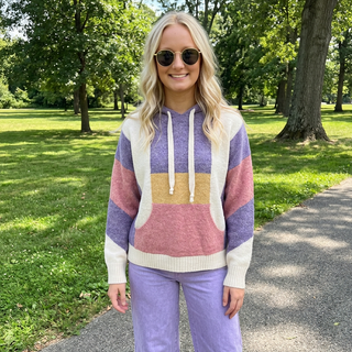 Pink/Lavender Colorblock Oversized Hoodie