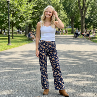 Simply Southern Floral Print Relaxed Straight Leg Pant