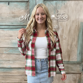 Red/Green Plaid Flannel Shacket