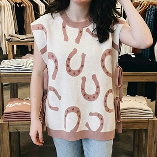 SC Horse Shoe Tied Side Cap Sleeve Top FINAL SALE
