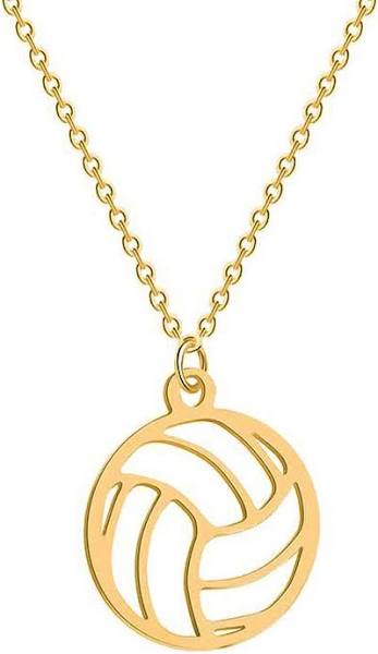 Geometric Stainless Steel Hollow Volleyball Necklace (2 Colors)