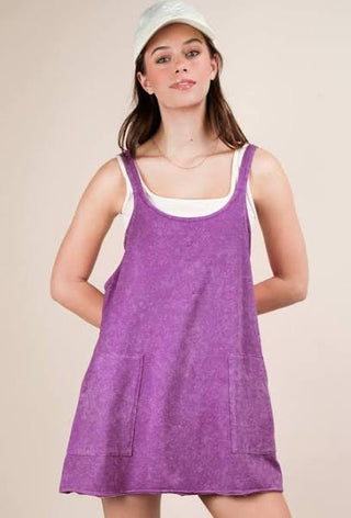 SC Purple Orchid Mineral Washed Romper FINAL SALE