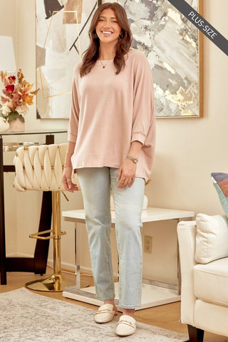 Curvy Blush Hacci Pancho Top Final Sale