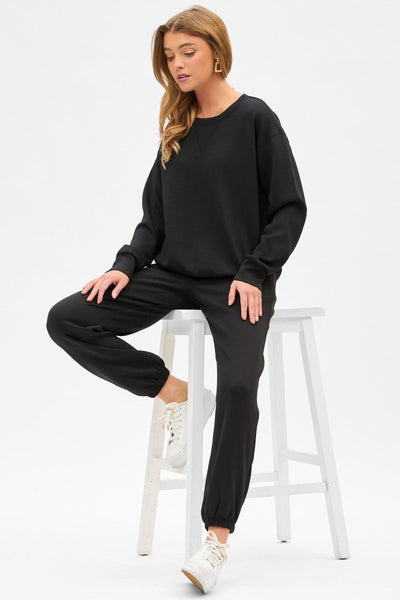 Black Malibu Pullover and Jogger Pant Set