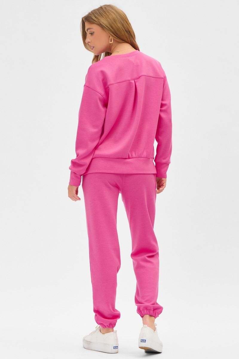 Hot Pink Malibu Pullover and Jogger Pant Set