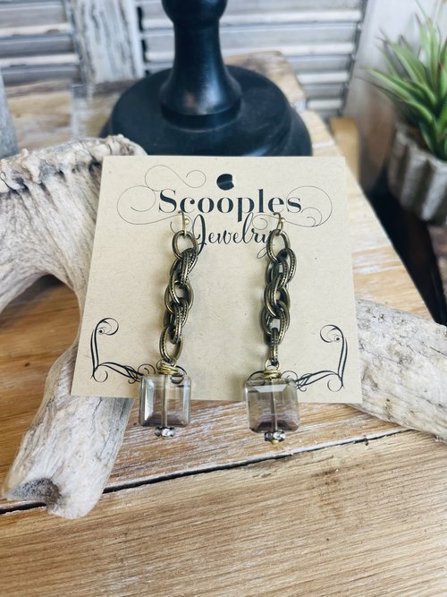 Scooples Smokey Crystal Rope Earrings