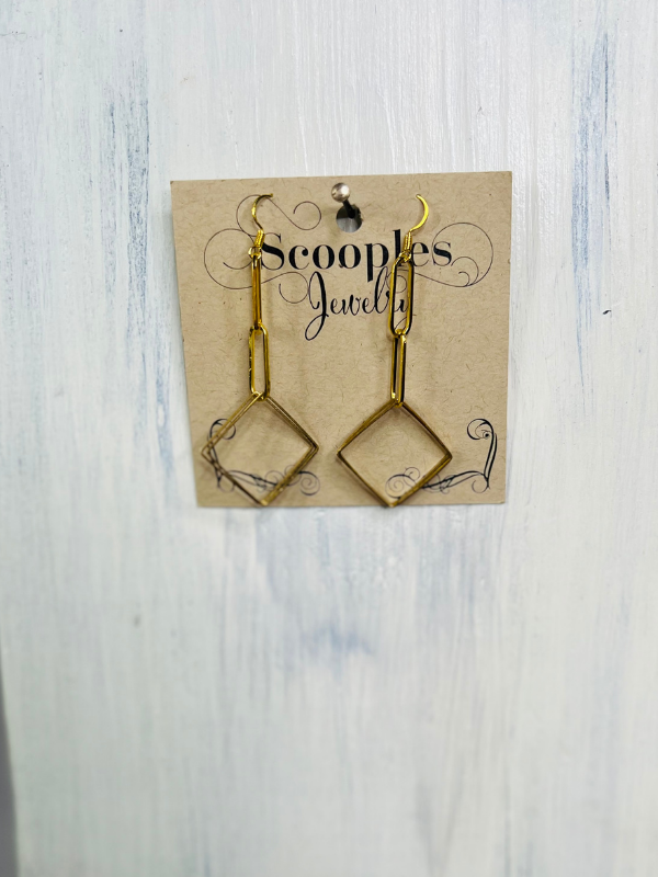 Paper Clip Gold Earrings by Scooples
