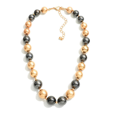 Metal Beaded Necklace (2 colors)