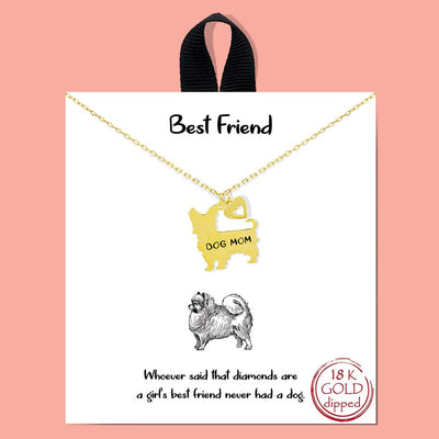 Dainty Chain Link Necklace Featuring Dog Mom Pendant (2 colors)
