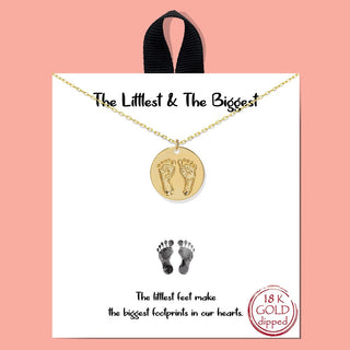 Dainty Chain Link Necklace Featuring Baby Footprint Pendant (2 colors)
