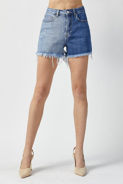 HIGH RISE TWO TONE SHORTS