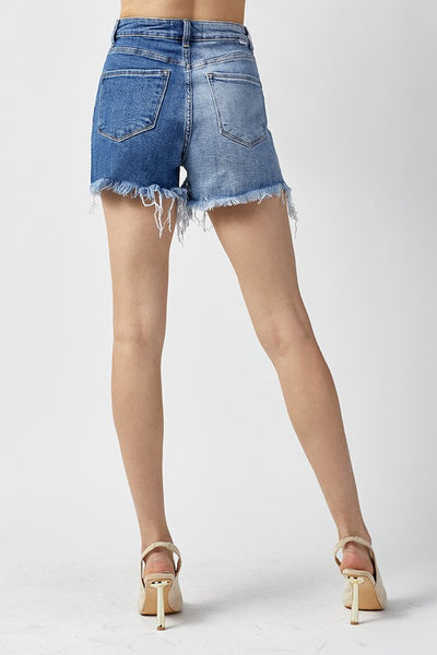 HIGH RISE TWO TONE SHORTS