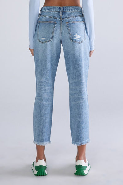 Medium Blue Mid Rise Mom Jeans Final Sale