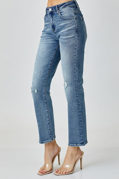 Medium Mid Rise Slim Straight Jeans