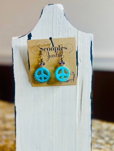 Scooples Turquoise Peace Earrings