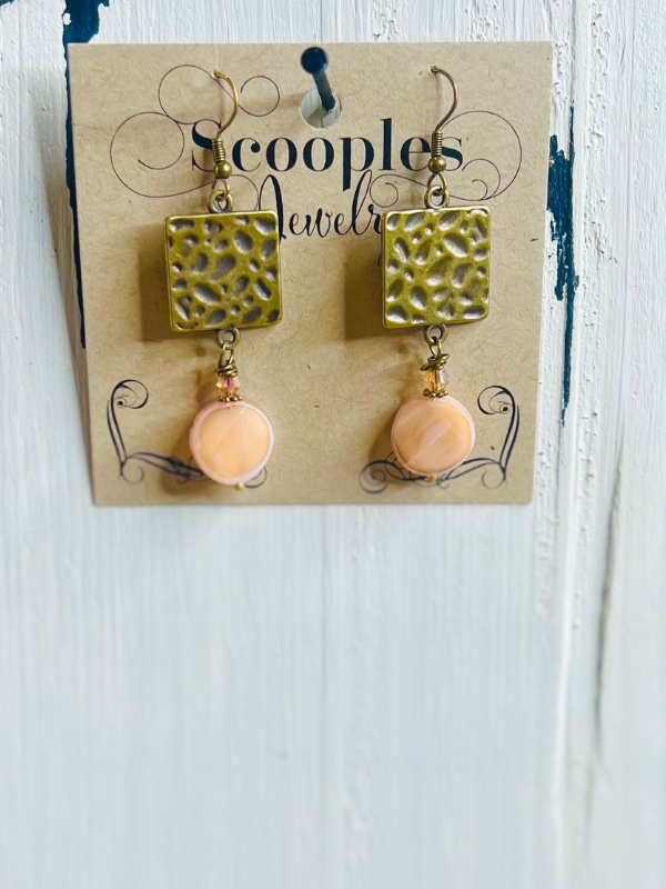 Hammered Blush Earrings by Scooples
