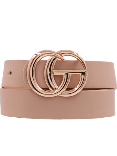 Metal Ring Buckle Belt in Faux Leather