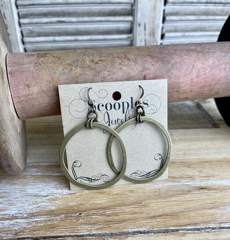 Scooples Bronze Rings and Hoops Earrings