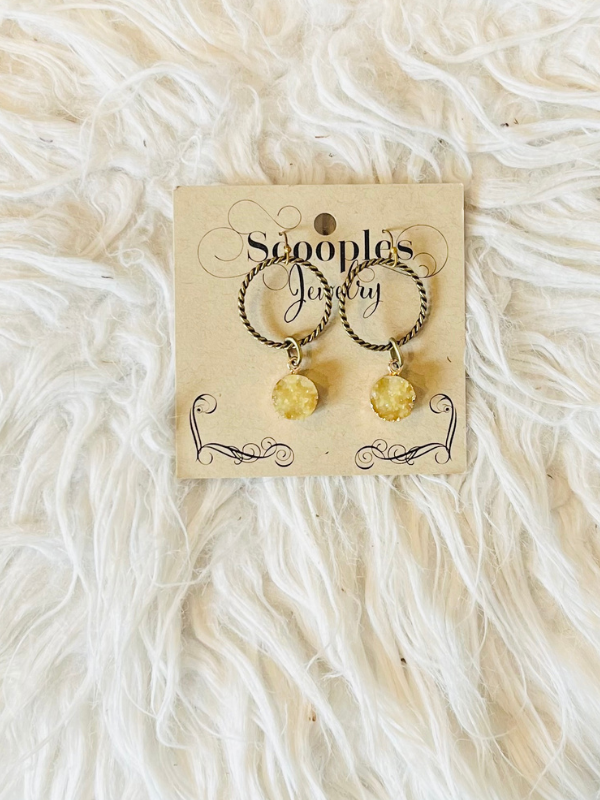Bronze Citron Druzy Earrings by Scooples