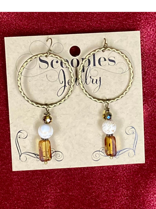 Scooples Amber Natural Sea Glass Earrings