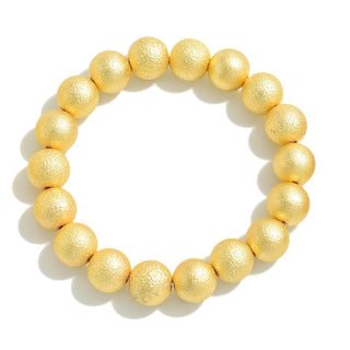 Metallic Coated Beaded Stretch Bracelet