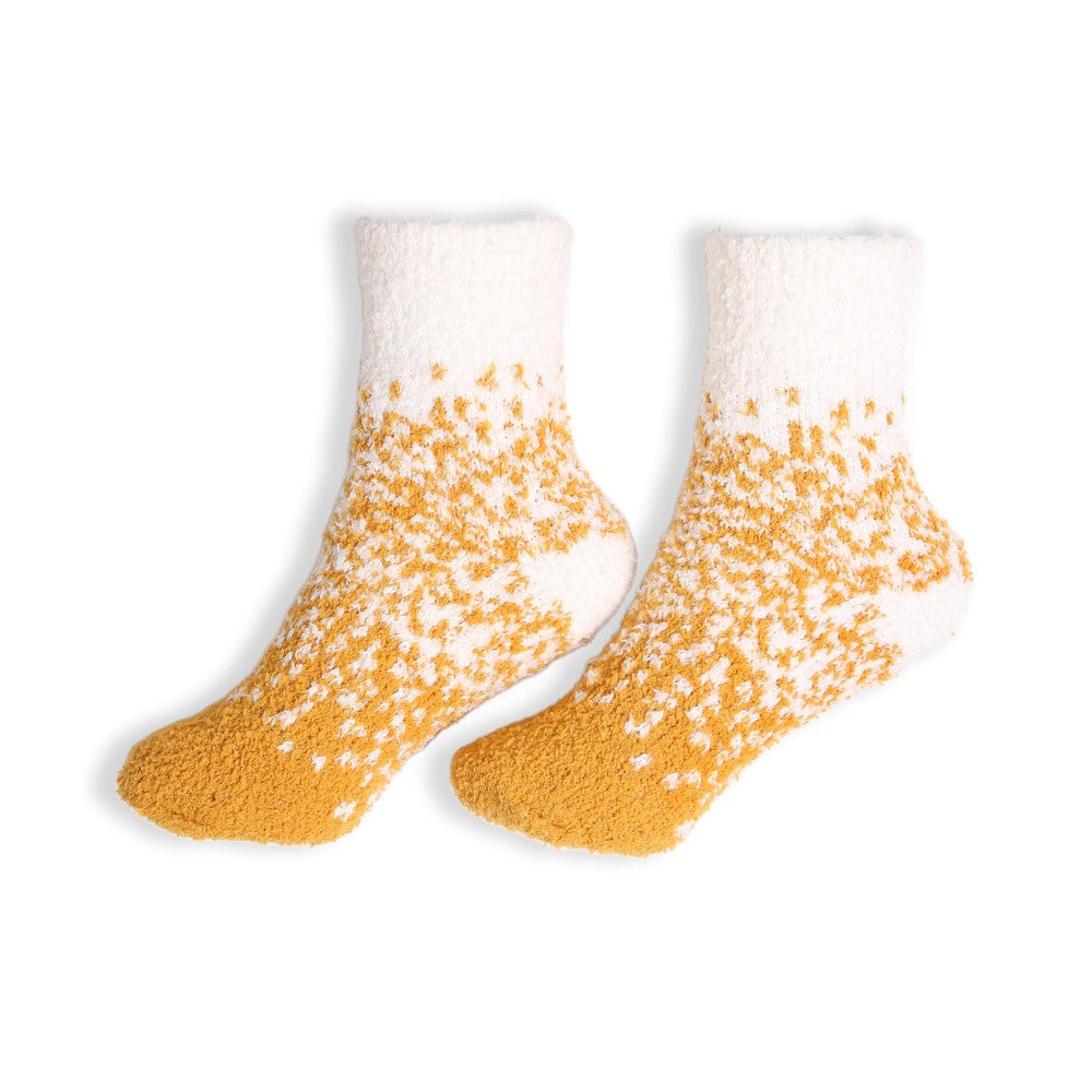 ComfyLuxe Two-Tone Mini Crew Knit Socks