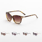 Modern Womens Sunglasses With Gold Metal Frame Detail