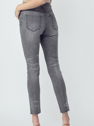 Grey Mid Rise 5 Pocket Ankle Skinny Final Sale