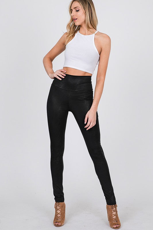 Faux Textured Leather Leggings