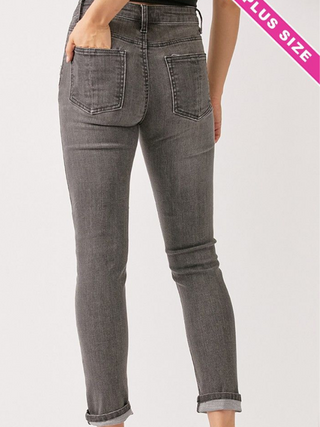 Grey Mid Rise Classic Skinny Curvy Jean