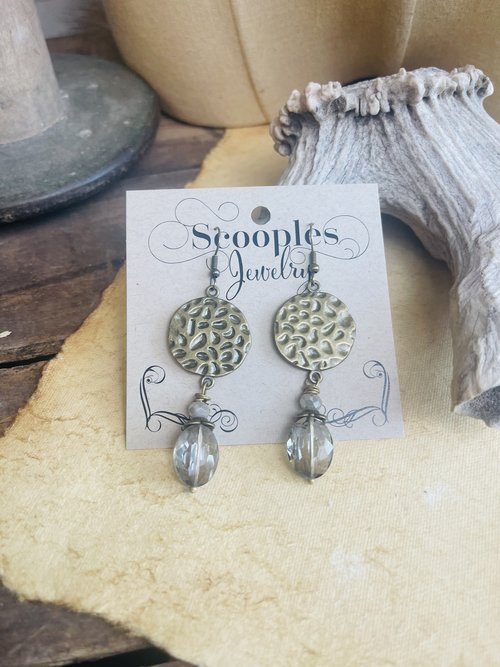 Scooples Hammered Gray Earrings