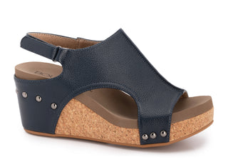 Carley Platform Wedge in Navy by Corkys