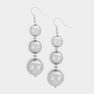 TRIPLE METAL BALL DANGLE EARRINGS (2 Colors)