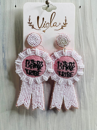 Bride Tribe Beaded Drop Earrings