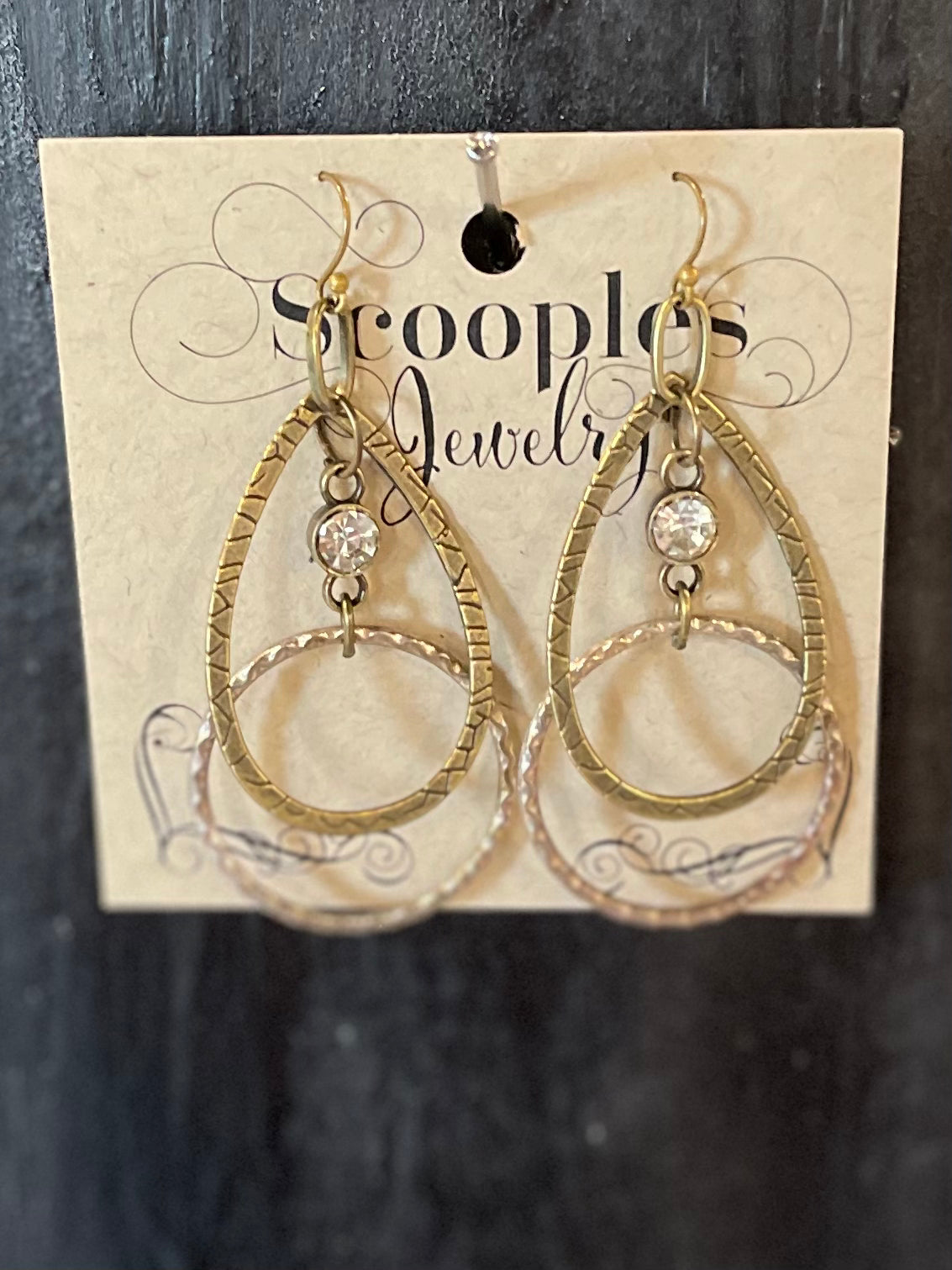Scooples Double Crystal Earrings