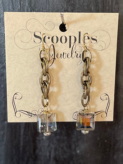 Scooples Smokey Crystal Rope Earrings