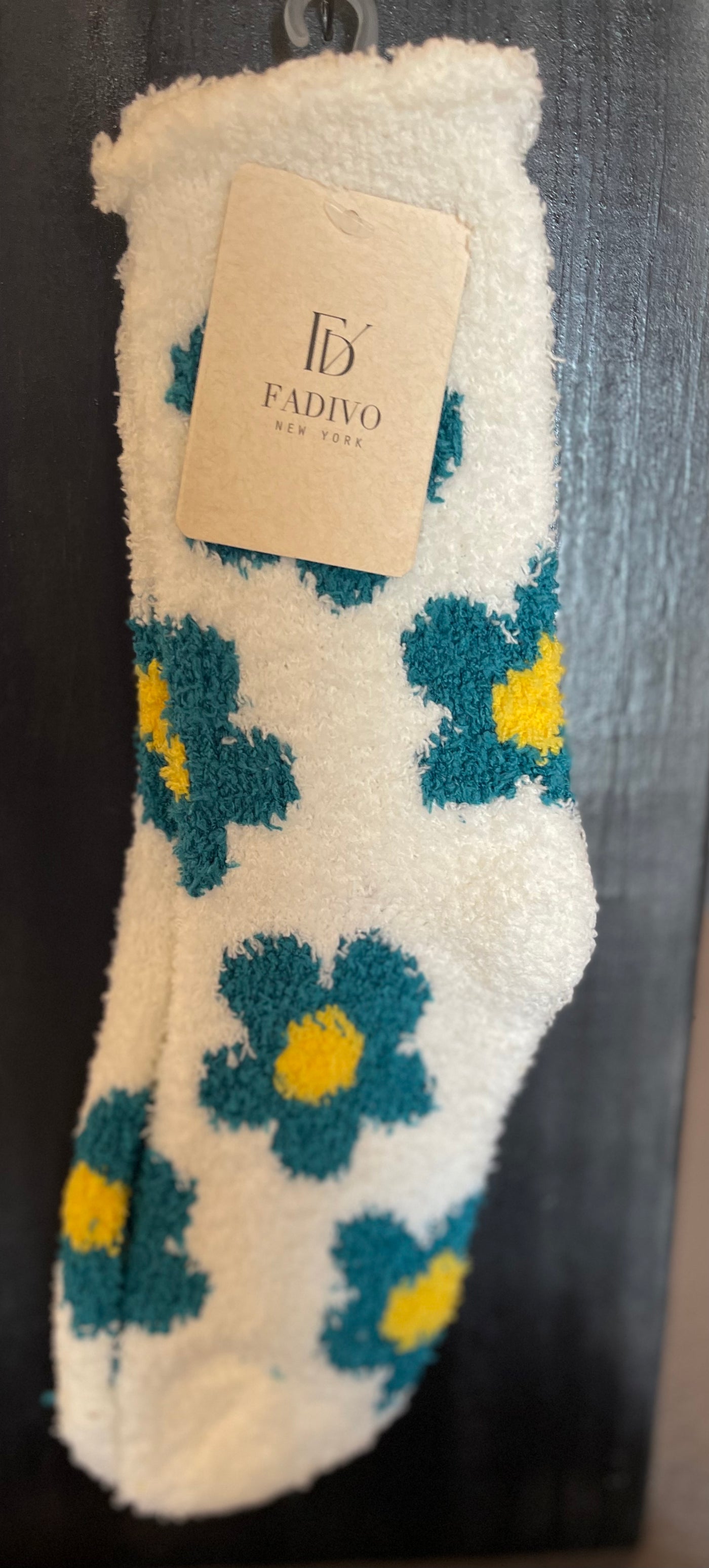 Soft Flower Print Mini Crew Knit Socks