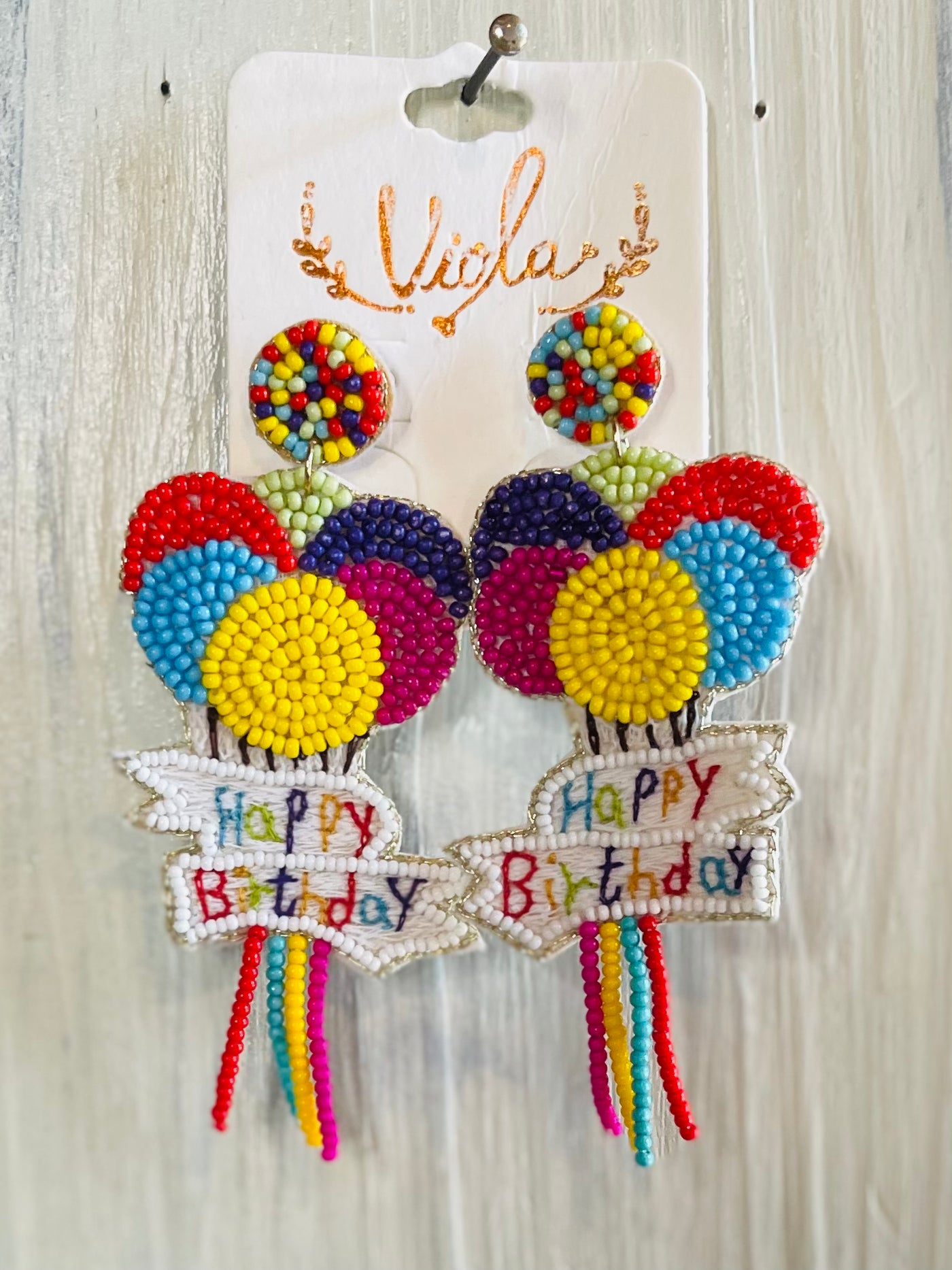Happy BIrthday Balloon Earrings