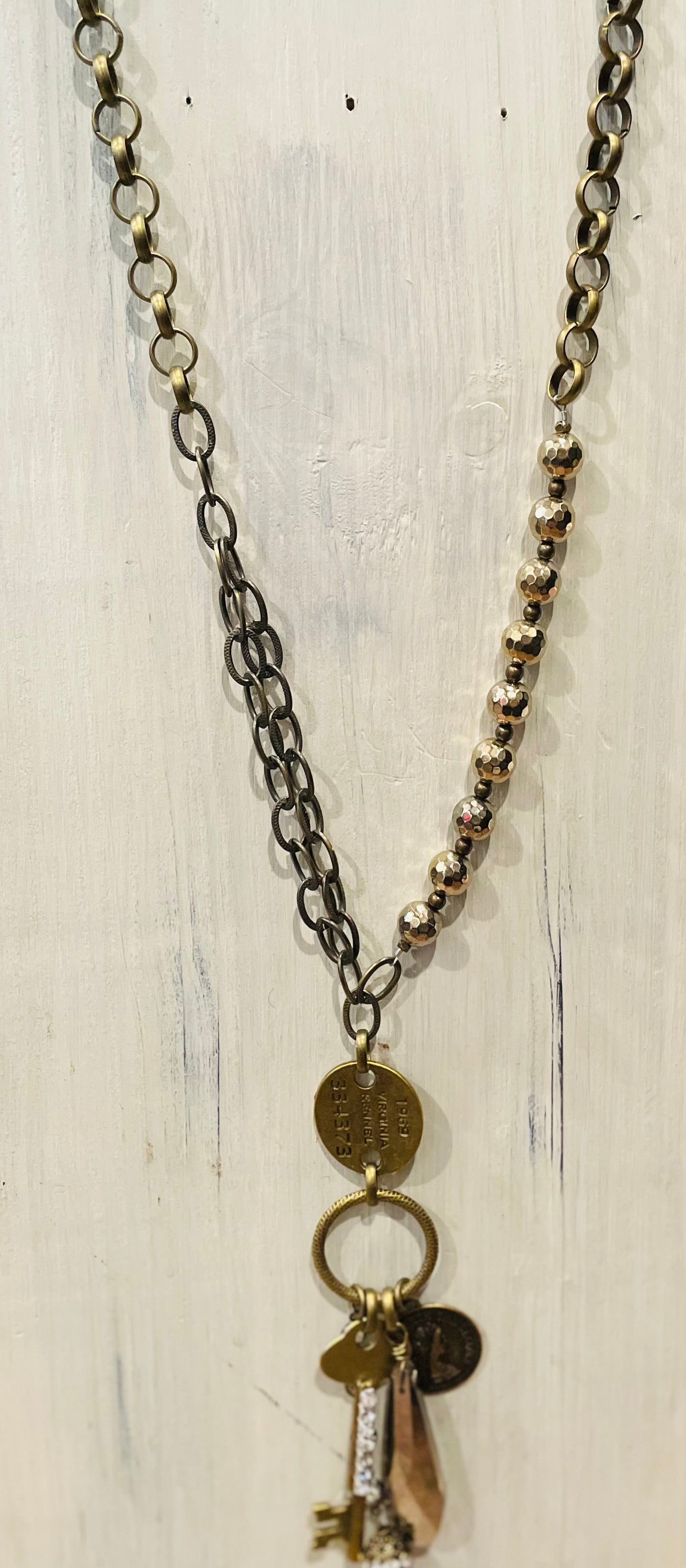 Scooples "Vintage Metallic Key" Necklace