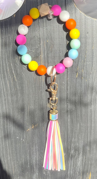 SILICONE BEAD KEYCHAIN (10 colors)